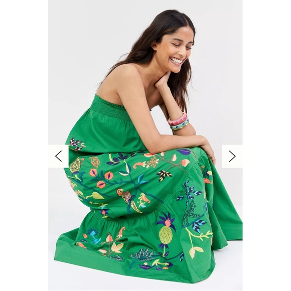 Anthropologie Dresses & Skirts - Rare Anthropologie Ruffled Floral Embroidered Caribbean design Maxi Dress‎ XS